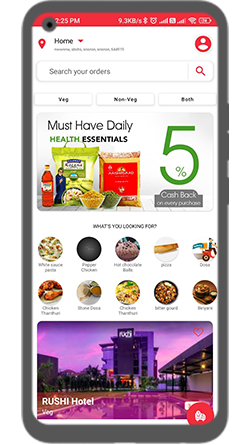 ASAP fastest grrowing food delivery app hame page