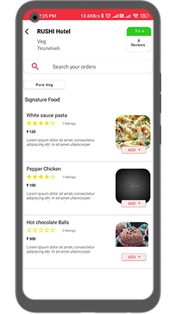 ASAP fastest growing food delivery app restaurants page