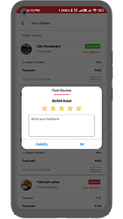 ASAP fastest growing food delivery app Rating page