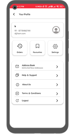 ASAP fastest growing food delivery app profile page